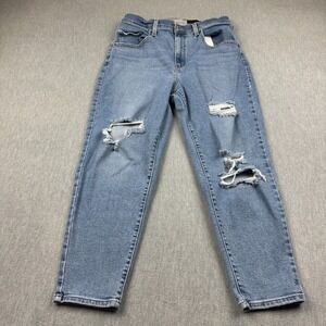 Levis Mom Jeans‎ Womens 31x27 Fits 31x26 Blue SilverTab Distressed Denim Classic